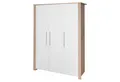 roba® Kinderkleiderschrank Malo 3-türig Weiß lackiert mit Dekor Artisan Eiche, aus Holz mit Metallgriffen
