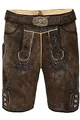 Edelnice Trachtenmode Bayerische Traditionelle Kurze Lederhose Fabian mit passendem Trachtengürtel aus Ziegenleder Gr. 46-64 (46)