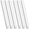 Warmweiß 30CM 6 Stück Unterbauleuchte Küche LED Schrankbeleuchtung Bewegungsmelder Lampe Akku Beleuchtung Licht Batterie Schrank Leuchte Slim Bright Schranklicht Lichtleiste Kabellos Leiste Aufladbar