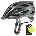 uvex i-vo cc - Leichter Allround-Helm für Damen und Herren - individuelle Größenanpassung - Black-Smoke matt - 52-57 cm
