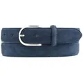 BELTINGER Ledergürtel Damen-Gürtel aus Veloursleder 3,0 cm - Velour-Ledergürtel für Damen 30 (1-St) blau|silberfarben 120 cm (Gesamtlänge 135 cm)