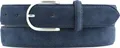 BELTINGER Damen-Gürtel aus Veloursleder 3,0 cm | Velour-Ledergürtel für Damen 30mm | Wildleder-Gürtel mit runder Gürtelschließe | Marine 120cm