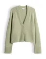 OPUS Damen Strickjacke | DASSI Regular Cardigan aus Alpaka Wollmix Soft Matcha, 34