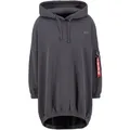 Sweater ALPHA INDUSTRIES "Alpha Industries Women - Dresses X-Fit Label OS Dress Wmn", Damen, Gr. XS, grau (vintage grau), Obermaterial: 80% Baumwolle, 20% Polyester, oversize, Sweatshirts