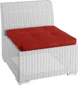 sunnypillow Gartenkissen Sitzkissen für Rattanmöbel 60x60x10 cm Rot