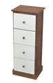 Kommode mit 4 Schubladen, Schubladenkommode Nussbaumfarben/Cremeweiß