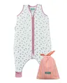molis&co - Baby Schlafsack mit Füßen 0.5 TOG - Sommerschlafsack für Jungen - Kinder Babyschlafsack mit Beinen - 100% Baumwolle (Oeko-TEX 100), Premium Qualität - Bloom Pink (90 cm)