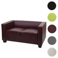 2er Sofa Couch Loungesofa Lille ~ Kunstleder, rot-braun