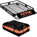 VEVOR Dachgepäckträger Korb Auto Dachkorb Universal 1305 x 915 x 127 mm, Dachgepäckträger Wanne inkl. Tasche 90 kg Tragfähigkeit Relingträger Fr