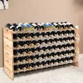 Costway - Weinregal Für 72 Flaschen, Stapelbar, Kieferholz, Flaschenregal Weinständer 119x29x72cm