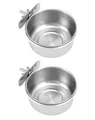 ® 2erSet Edelstahl Vogel Futternapf zum Einhängen, Vogelkäfig Zubehör, Ratten...