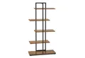 Mondeer Bücherregal Standregal, 5 lagiges asymmetrisches Split-Level Lagerregal, 74x28x144.5cm, Braun