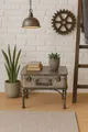 Industrial Couchtisch im Vintage-Koffer-Look – Metall, Grau, mit Stauraum