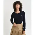 Gant für Damen. 4800103 Strickjacke aus Stretch-Baumwolljersey in navy (XS), Lässig, Baumwolle, Langarm, Marine