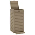 Outdoor Mülleimer Abfalleimer Mülltonne Hellbraun 41x41x86 Cm Polypropylen Außen