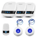 LIOTOIN Notrufknopf für Senioren Notruf Kabellos Notfallknopf Hausnotruf für Senioren SOS Alarm Notruf Knopf Wasserdicht Pflegeruf Set 3 Sender 3 Empfänger … …