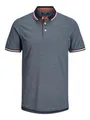 Jack & Jones Herren Slim Fit Polo Shirt JJEPAULOS Uni Sommer Hemd Kragen Kurz Arm Basic Pique Cotton, Denim Blue , S