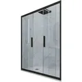 Duschtür Gleittür Pvc Cm Klarglas Matt-schwarz Glam