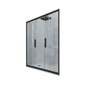 PORTA DOCCIA SCORREVOLE IN PVC KLARGLAS SCHWARZ PROFIL 150 CM MOD. GLAM