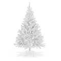 Künstlicher Weihnachtsbaum weiß inklusive Metall Ständer - 150 cm - Kunst Tannenbaum mit Baumständer klappbar - Weihnachtsdeko Christbaum Schneetanne Weihnachtstanne Kunstschnee Tanne unecht