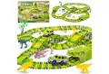kinderplay Autorennbahn Dinosaurier Rennbahn 360 cm – flexibles Spielset – kreativer Bauspaß