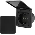HABA C-Line Presto Inprojal CBE Steckdose Schuko + Klappdeckel + Isodose 220/230 Volt schwarz