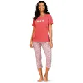 comtessa Schlafanzug Summer Whisper (Set, 2 tlg., 2-teilig) Damen Pyjama 2-teilig 7/8 Hose Baumwolle große Größen lila 50