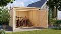 Karibu Gartenhaus Fahrradunterstand Bikebox Fahrradgarage 4 naturbelassen 213x217x167 cm