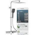 OCEAN Überkopfbrause-Set, Chrom/Anthrazit, mit Thermostatarmatur, mit Ablage