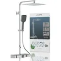 Schütte - Ocean Überkopfbrause-set, Chrom/anthrazit, Mit Thermostatarmatur, Mit Ablage