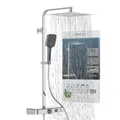 Schütte OCEAN Duschsystem mit Thermostat und Glasablage-Duschset mit 30x30cm, Regendusche mit Wandhalterung und Duschkopf-Duschpaneel Duschsäule in Chrom/Anthrazit 60531