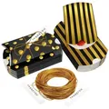 Belle Vous Geschenkbox Vintage Geschenkbox in Gold und Schwarz (50 Stück) - Retro Verpackung (1 St) schwarz