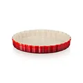 LE CREUSET Tarteform aus Steinzeug, 24 cm, 1.4 Liter, Kirschrot, 71120240600001