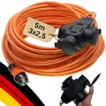maxgo Verlängerungskabel 5m Außen 3-Fach Verteiler H07BQ-F 3x2,5 Panzerleitung Stromkabel Außenbereich Schuko Verlängerung 5 Meter Outdoor Verlängerung Kabel Mehrfachstecker Multisteckdose