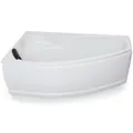 Basera® Eck-Badewanne Formentera Links 160 x 90 cm mit LED-Ambiente und Kopfs...