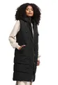 MARIKOO Damen Winterweste (XS-3XL) - Steppweste, lang, teils mit Magnetverschluss, verstellbare Kapuze, Warme Weste Frauen - N018 (XL, Schwarz)