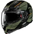HJC RPHA 91 Blat Klapphelm, schwarz-grün, Größe M für Männer