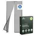 Nematek - Magnet Fliegengitter 110x220 cm - hochwertige Fliegengitter Magnet Balkontür, Terrassentür oder Eingangstür - schwarze Fliegentüren Terrassentür ohne Bohren mit starken Magneten