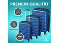 Veska Hartschalenkoffer Kofferset "Nizza" 3 teilig mit TSA Zahlenschloss 4 Rollen ABS-Hartschale, Reisekoffer Trolley Rollkoffer Koffer - silber