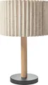 BELIANI Tichleuchte beige Stoff Leinen mattschwarzer Sockel Esszimmer Wohnzimmer moderner skandinavischer Stil