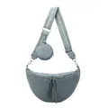 ITALYSHOP24 Schultertasche Damen Brusttasche Umhängetasche CrossBody Lederoptik Bag + Muster Gurt, Messenger Hüfttasche Bodybag Gürteltasche Bauchtasche / leicht Gewicht blau 35 cm x 18 cm x 10 cm