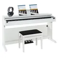 Fame Digitalpiano Set, DP-2000 WH, 88 Tasten, Hammermechanik, 16 Sounds, 128-fache Polyphonie, inklusive Klavierbank, Kopfhörer, Notensammlung