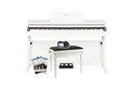 FAME Digitalpiano (Digitalpiano Set DP-2000 WH 88 Tasten Hammermechanik 16 Sounds 128-fache Polyphonie inklusive Klavierbank Kopfhörer Notensammlung, Digitalpianos, Digitalpiano-Sets), Digitalpiano Set, Hammermechanik, 88 Tasten