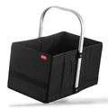 achilles Handle-Box Einkaufs-Korb mit Aluminium Griff schwarz 40cm x 24cm x 20cm