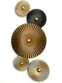 Mex Wandbild Metall Wanddeko Kreise Wandschmuck Braun Gold 27 x 64 cm Deko Wohndeko Modern
