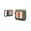 URBAN ARMOR GEAR Plasma Case für die Apple AirPods 4 Hülle [2024] (Magnetisch, Wireless-Charging kompatibel / Status LED sichtbar, Abnehmbarer Karabinerhaken) olive / transparent