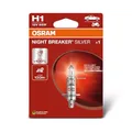 Osram NIGHT BREAKER SILVER H1, 64150NBS-1BL, + 100 Prozent, halogenscheinwerfer, 1 Lampe, Einzelblister