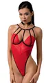 Passion Dessous Stringbody Erotischer Damen Dessous String-Body rot aus Tüll und Spitze transpare