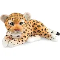 BRUBAKER Leopard Kuscheltier - 30 cm Stofftier - Baby Plüschtier Raubkatze Liegend - Kinder Plüsch Spielzeug, Braun - Braun