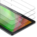Cadorabo 3x Tablet Panzer Schutz Glas für Samsung Galaxy Tab 4 (10.1 Zoll) - 3 Stück Schutzfolie in Ultra-Klar Hüllen freundlich - Gehärtetes (Tempered) Glas Dipslayschutz Folie in 9H Anti Kratzer